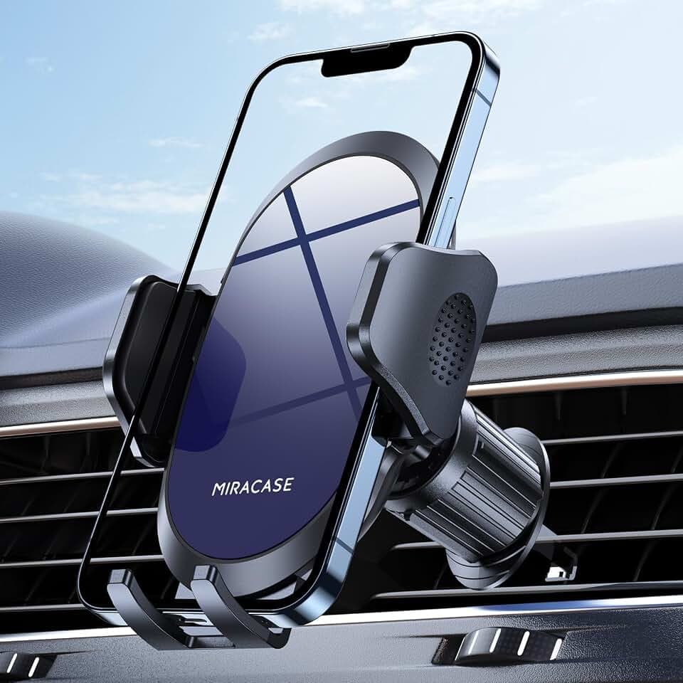 miracase Handyhalterung Auto [Stabilere Doppelhaken] Handyhalter für Autos Lüftung Universale, Halterung für Interieurleisten，360 Grad Vent KFZ Halterung für iPhone Galaxy Smartphone, Blau