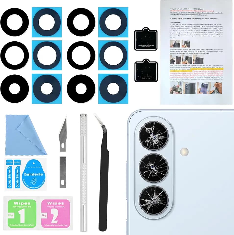 2PCS Galaxy S26 / S26+ Back Rear Camera Lens Glass Replacement, ASDAWN Back Lens Glass for Samsung Galaxy S26 / S26 Plus All Carriers with Free Lens Film + Repair Tool Set