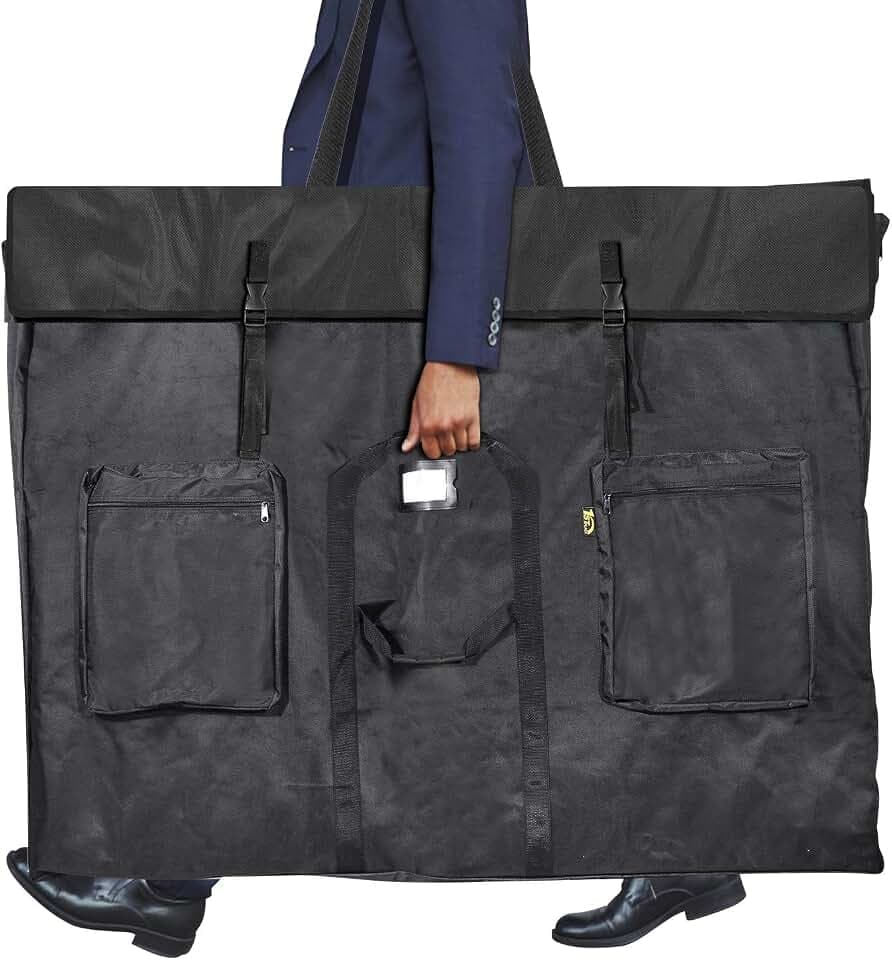 Premium Oversized Art Portfolio Case 38 x 50 Inches - Soft Sided - Waterproof - Great for LCD Screens, Monitors, TVs, Solar Panel, Frames, Transport - Shoulder Strap & Carry Handles