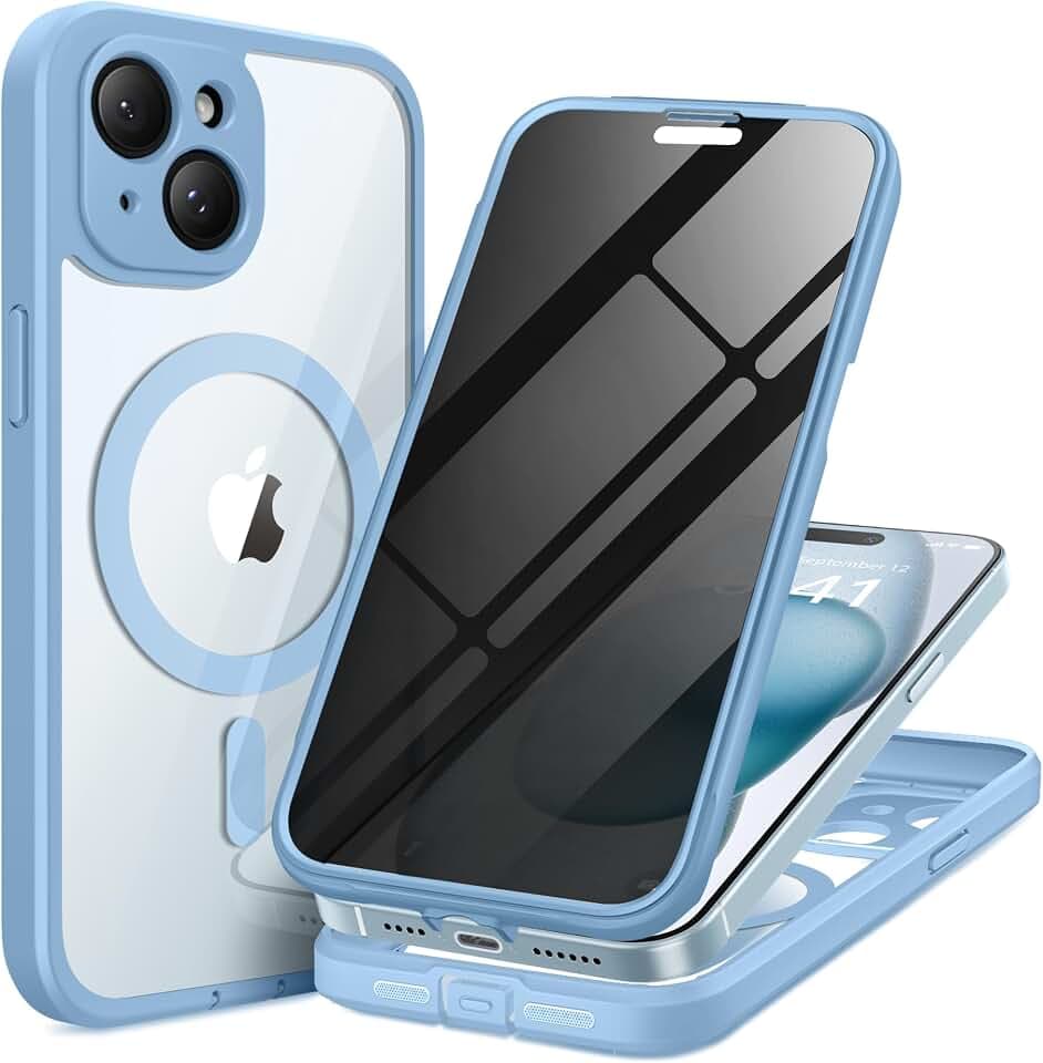TIESZEN for iPhone 15 Plus Case, Compatible with MagSafe, Light Blue