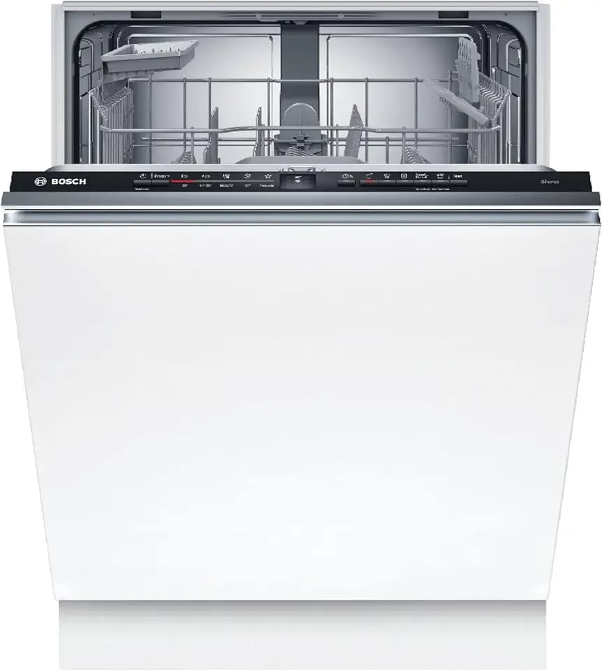 Bosch SBV2HTX08E Serie 2 Vollintegrierter Geschirrspüler, 60 cm, XXL, EcoSilence Drive, Besteckkorb, ExtraTrocknen, Info Light, Smart Start, AquaStop, Extra Trocknen, LED Display, Home Connect