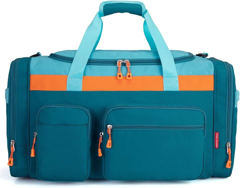 Large Kids Duffle Bag for Travel, Overnight or Weekend,Teal Blue