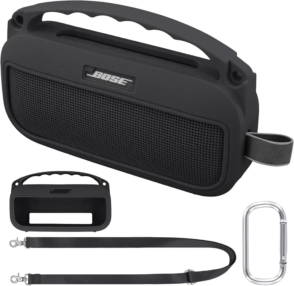 co2CREA Soft Silicone Case for Bose SoundLink Flex 2nd Gen, Black