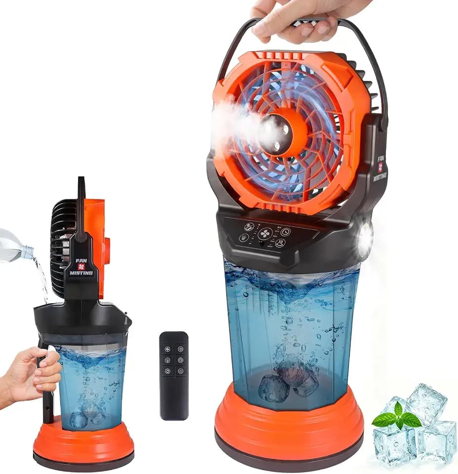 Fotgear Portable Misting Fan with 20000mAh Battery & Remote, Orange