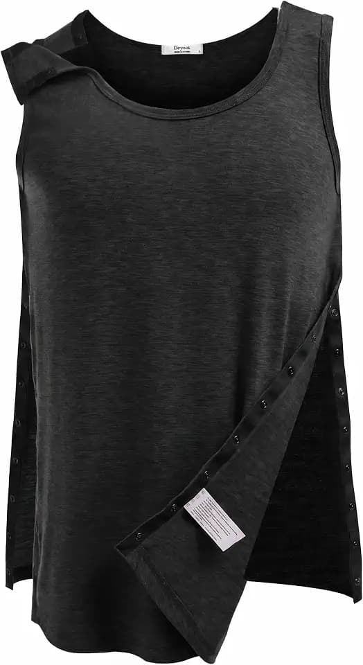 Deyeek Post Shoulder Surgery Shirts for Women Mens Tearaway Snap Tank Tops