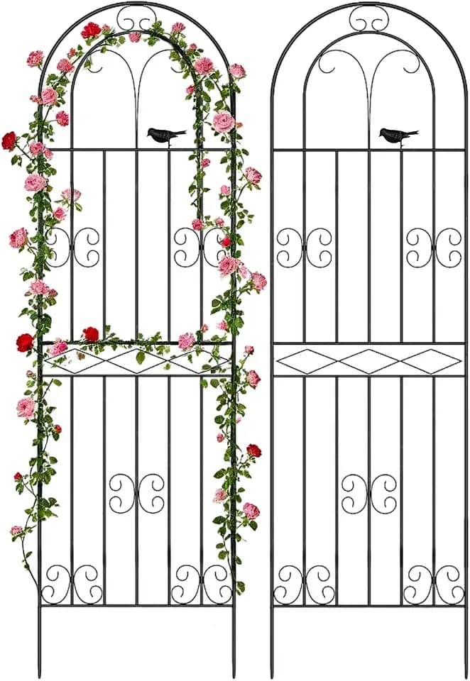 Amoskey Durable Garden Trellis for Climbing Plants - Outdoor Trellis Supports for Lush Greenery - Ideal for Vines, Flowers, and Vegetables, Easy Installation & Space-Saving Design (71"H*20"W -2 pack)