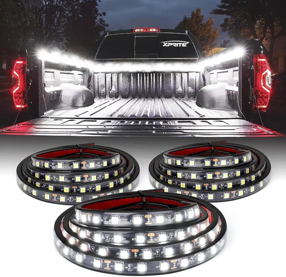 Xprite 3PCS 60" White Truck Bed Lights Strip Kit 270 LED Neon Accent Light