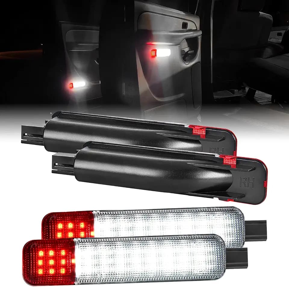 Nilight 4PCS LED Door Panel Courtesy Light for Chevy GMC Sierra, White Red