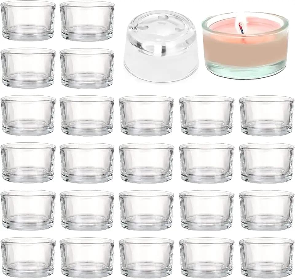Teelichtgläser Set, 24er-Pack Teelichthalter 4,5 cm Dm x 2,5 cm Höhe