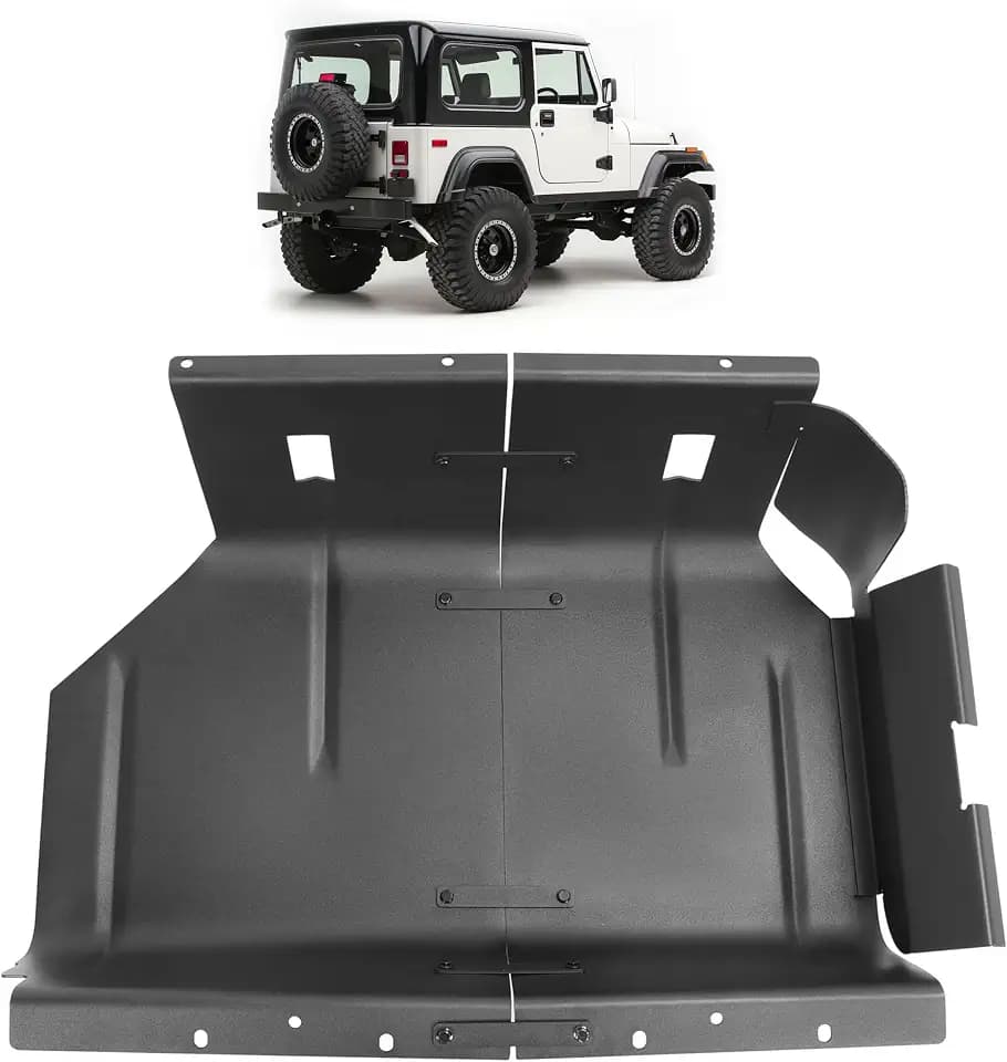 ALMULOO Fuel Tank Skid Plate Compatible with 1987-1995 Jeep Wrangler YJ