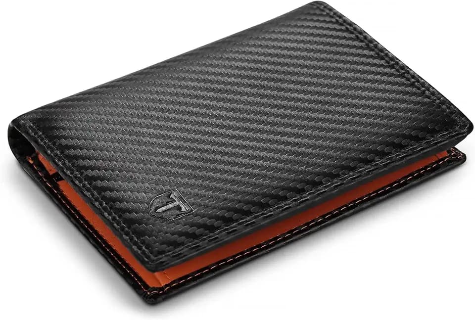 TEEHON® Herren-Geldbörse aus echtem Leder, mit RFID/NFC Blockierung, 13 Kreditkartenfächer, 2 Geldscheinfächer, Klassische Geldbörse, mit Geschenkbox, Schwarz, Schwarz, Schwarz, L, Klassisch