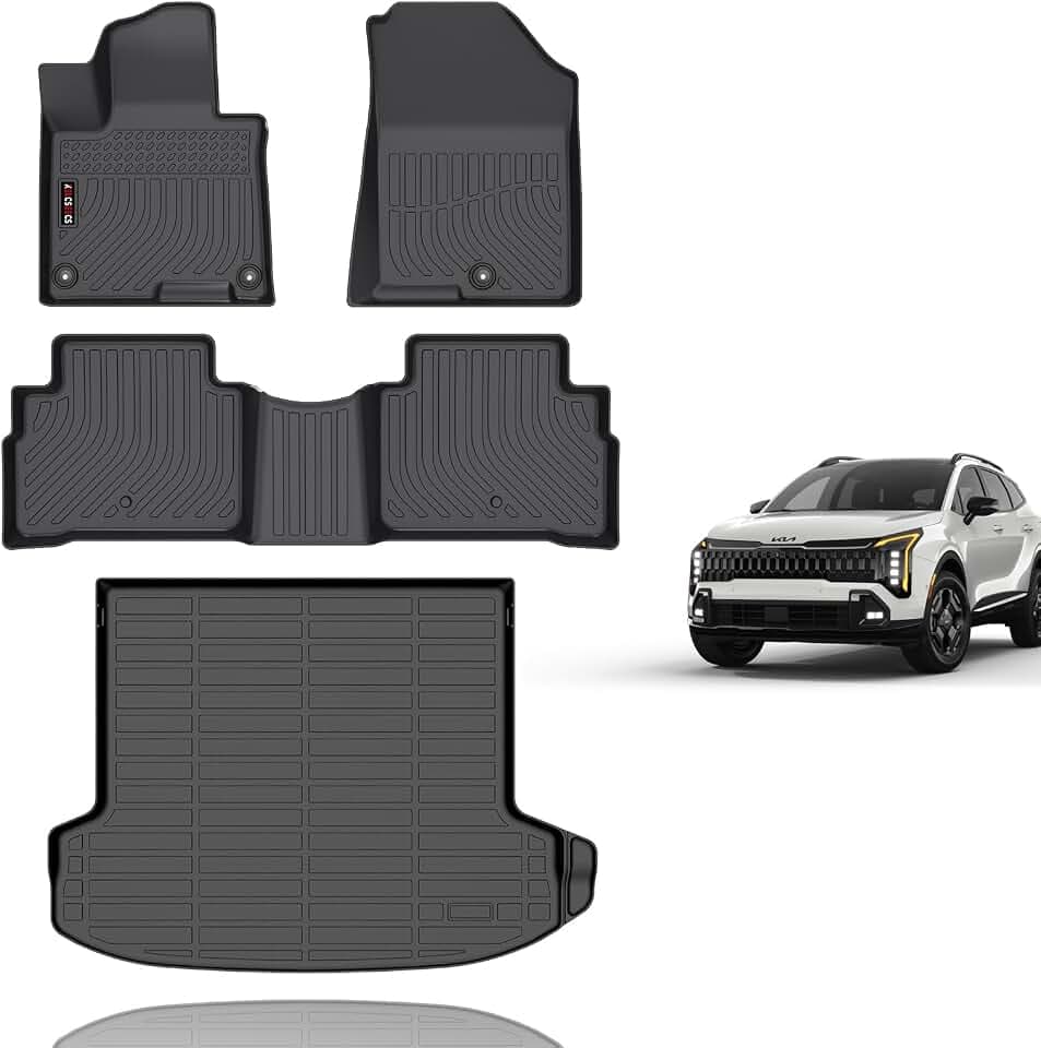 KELCSEECS® Floor Mats & Cargo Liner for 2027 2026 Kia Sportage(Not Fit Hybrid) All Weather Car Mats Trunk Mat Kia Sportage Floor Mats Accessories Black