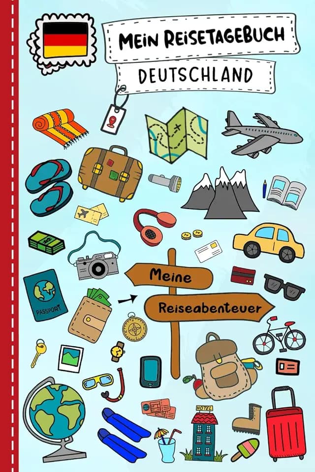 Reisetagebuch für Kinder Deutschland: Deutschland Urlaubstagebuch zum Ausfüllen,Eintragen,Malen,Einkleben für Ferien & Urlaub A5, Aktivitätsbuch & ... Kinder Buch für Reise & unterwegs