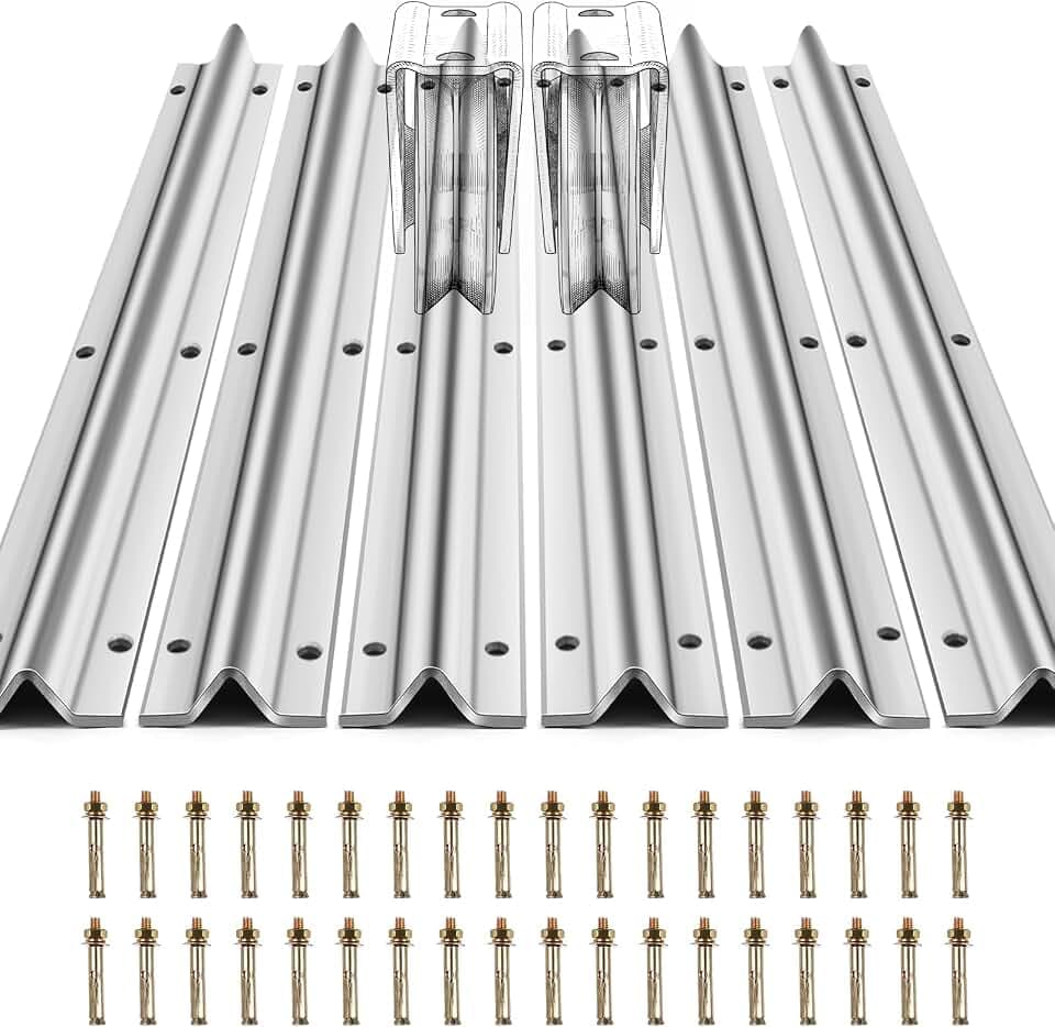 36ft V Track for Sliding Gate, 6 x 6ft Sections, Galvanized Steel