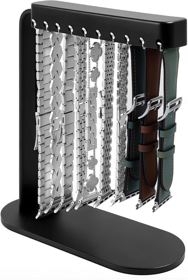 Watch Band Holder Organizer for Apple Watch,Iron Body & Silicone Groove,Smart Strap Silicon Watch Band Rack Display for Apple