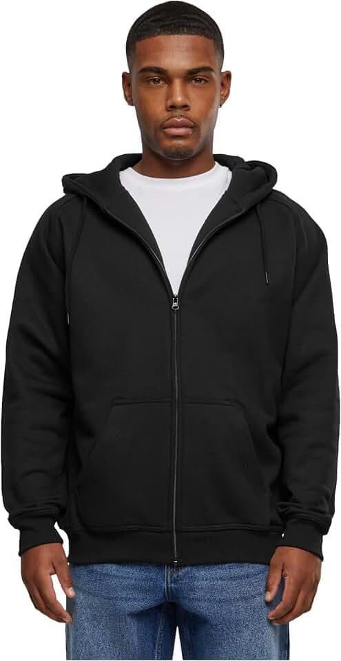 Urban Classics Herren Kapuzenpullover Zip Hoody, Sweatjacke mit Reißverschluss für Männer, Loose Fit, Größen XS-5XL