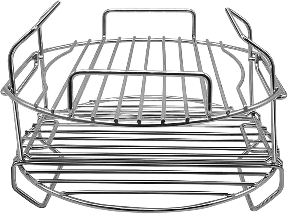 GCQ Air Fryer Accessories for Ninja Foodi FD401 12 IN 1 OS401 10 IN 1 8 Quart Pressure Cooker, Replacement Stainless Steel Air Fryer Wire Rack Replacement Parts, Dishwasher Safe
