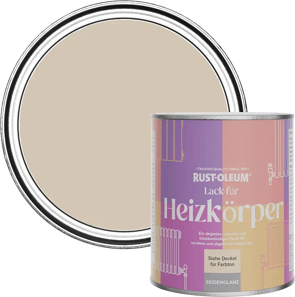 Rust-Oleum, beige Heizkörperfarbe, hitzebeständig, geruchsarm in Seidenglanz Finish - Karamell 750ML