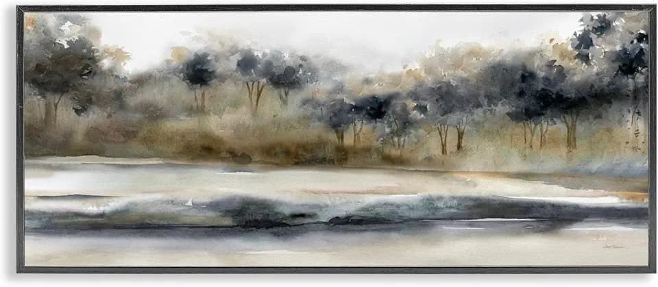Abstract Nature Grove Scenery, 13 x 30 Inch Framed Giclée Print