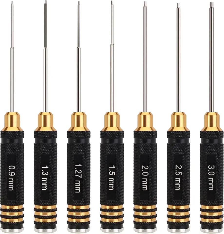 INJORA Sechskant Schraubendreher 7 in 1 RC Werkzeug Satz Allen Wrenches Reparatur 0.9 1.27 1.3 1.5 2.0 2.5 3.0mm Hexagon Head Screwdriver Wrenches für RC Model Car Drone Boat Helicopter