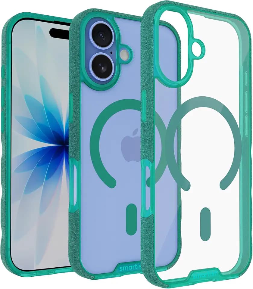 Smartish iPhone 17 Clear Case MagSafe, Gripmunk, Slim Grip, Clearly Green