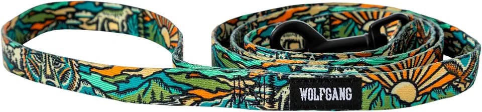 Wolfgang 5/8 Inch Venture Dog Leash Wildwolf Print Small