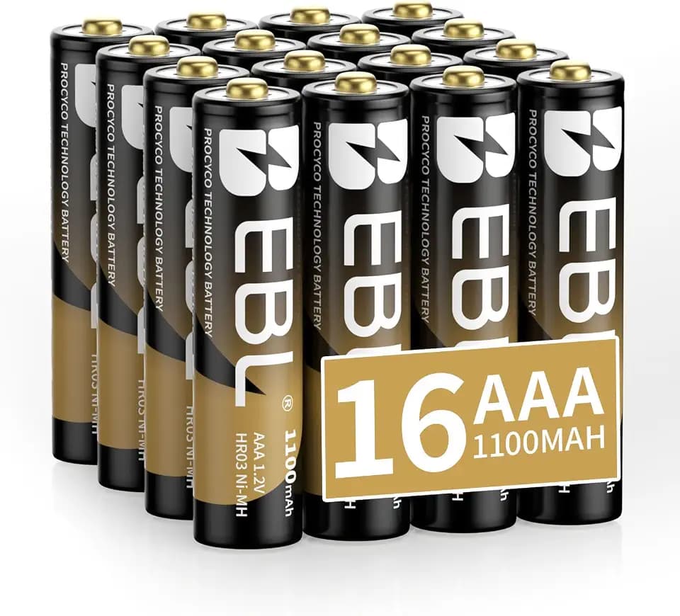 EBL Gold Pro Rechargeable AAA Batteries 1.2V 1100mAh NIMH Battery 16 Packs