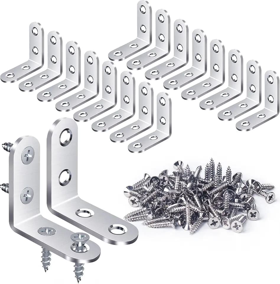 FATLODA 18PCS L Bracket Corner Brace, Stainless Steel Corner Bracket