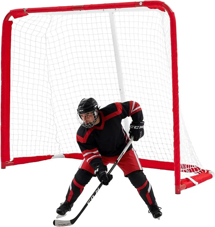 VEVOR Street Hockey Goal, Heavy-Duty Steel Street + Roller Hockey Nets, Durable Hockey Net for Indoor Outdoor Use, Lightweight Portable Training, Easy Assembly for Backyard Park Garage