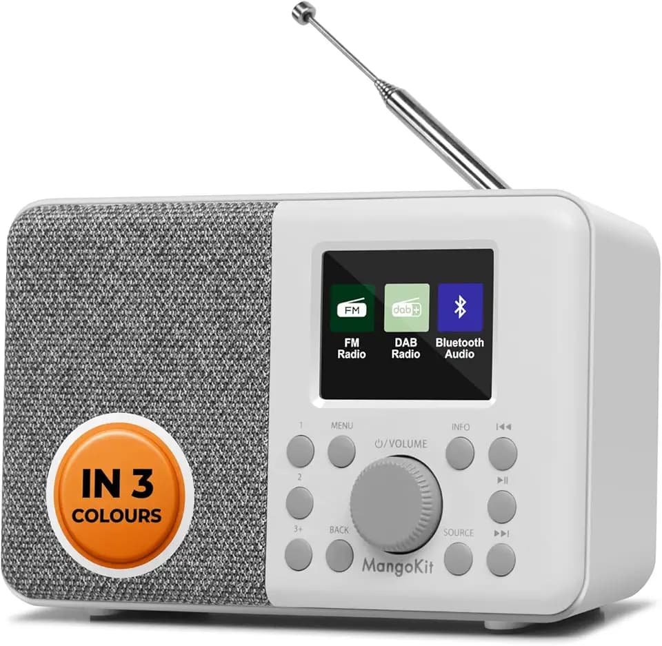 MD3 DAB Radio, Bluetooth, 2.4in Display, 40 Presets, Steingrau
