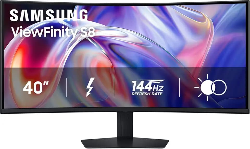 Samsung 40" ViewFinity S8 (S85TH) Curved Monitor, 5K2K WUHD Resolution