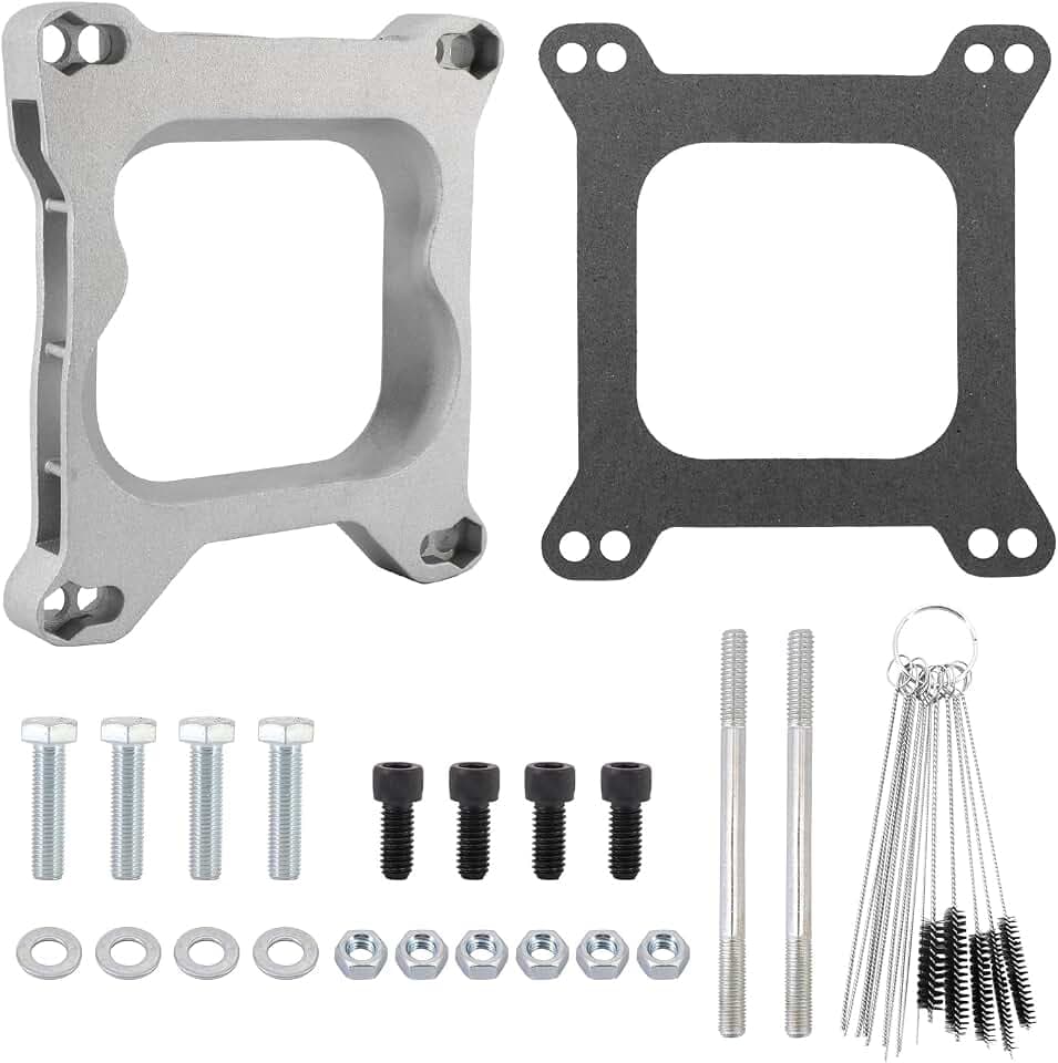1932 3/4" Carburetor Gasket Adapter Kit 4Bbl To 4Bbl, Silver