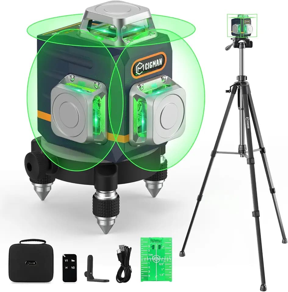 CIGMAN Laser Level 360 Self Leveling with 56'' Tripod, for Construction