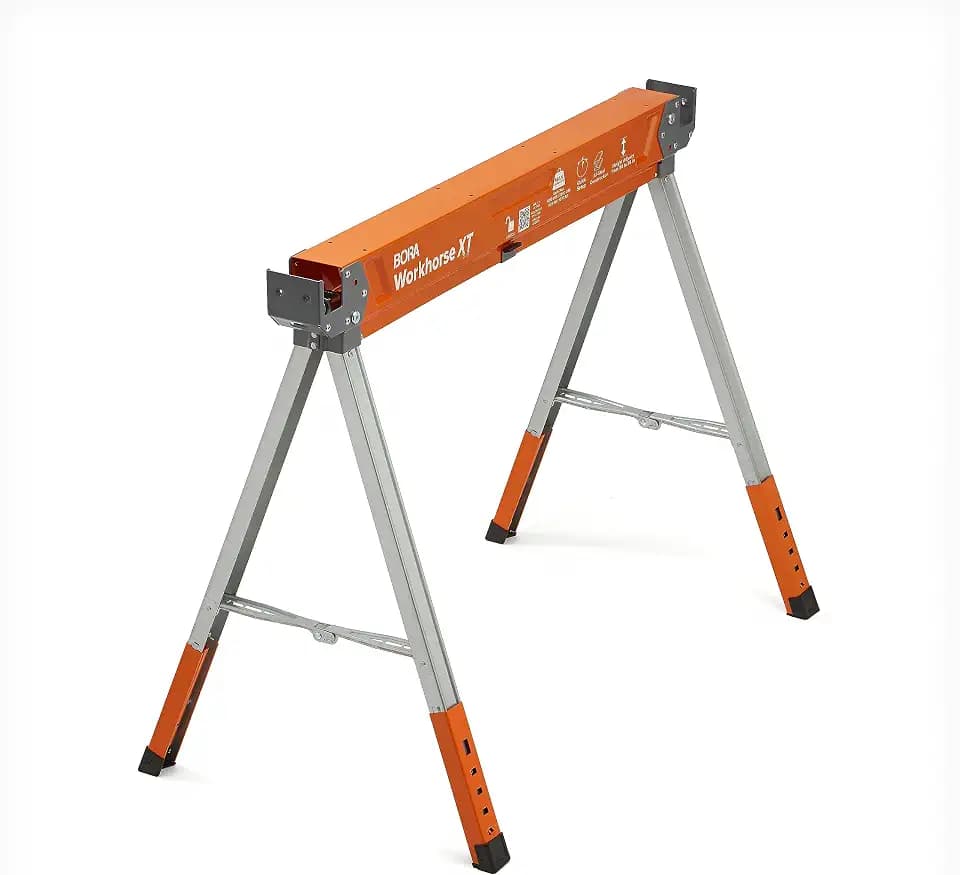 BORA Workhorse XT Folding Sawhorse, Adjustable Height, 1350 lbs