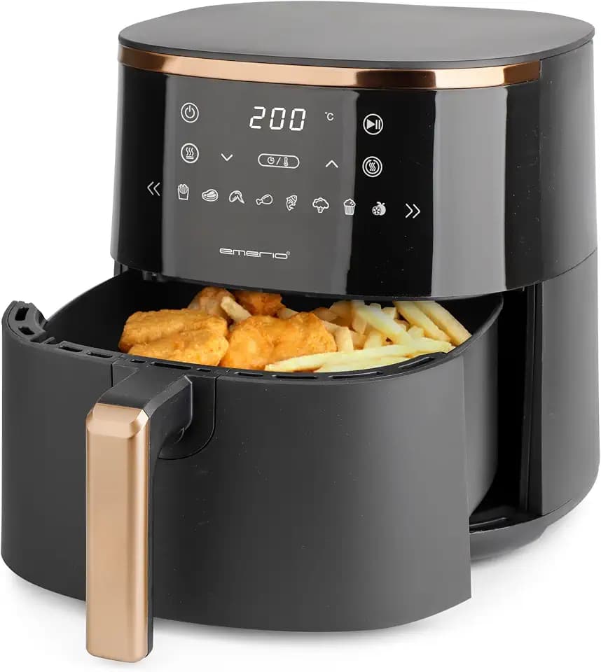 EMERIO digitale XL Heißluftfritteuse mit 4,2L | AirFryer | Kupfer Edition | Frittieren ohne extra Öl | 8 Automatik Programme | Cool Touch | 60°-200°C | Timer | schnelle Aufheizung | AF-132735.1