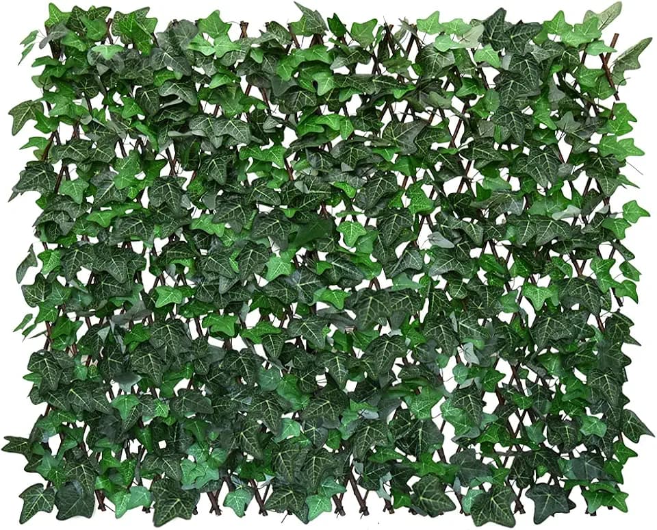 Sumery Expandable Fence Privacy Screen for Balcony Patio Outdoor,Decorative Faux Ivy Fencing Panel,Artificial Hedges (Single Sided Leaves) (2, Green-Ivy)