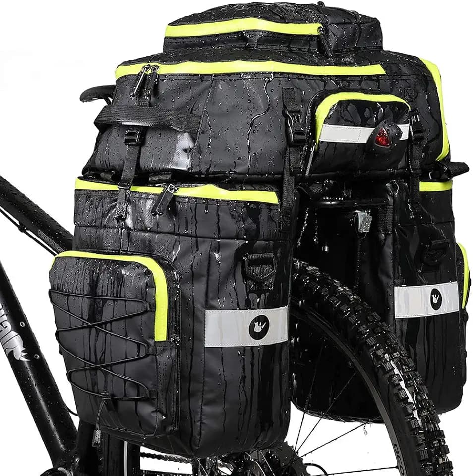 BAIGIO 3in1 Fahrradtasche Gepäckträger 75L wasserdichte Fahrrad Rucksack