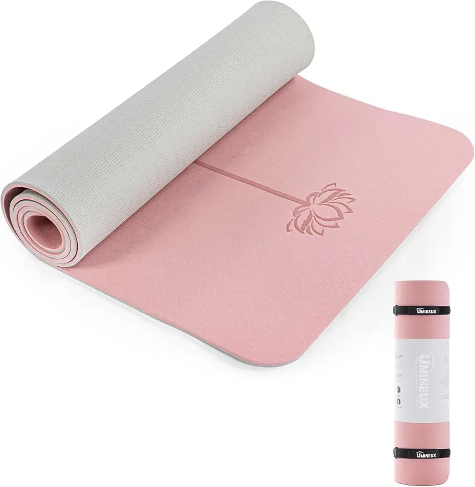 UMINEUX Yoga Mat Extra Thick 1/3'' & 2/5" Non Slip Yoga Mats for Women Eco Friendly TPE Fitness Exercise Mat with Carrying Sling & Storage Bag