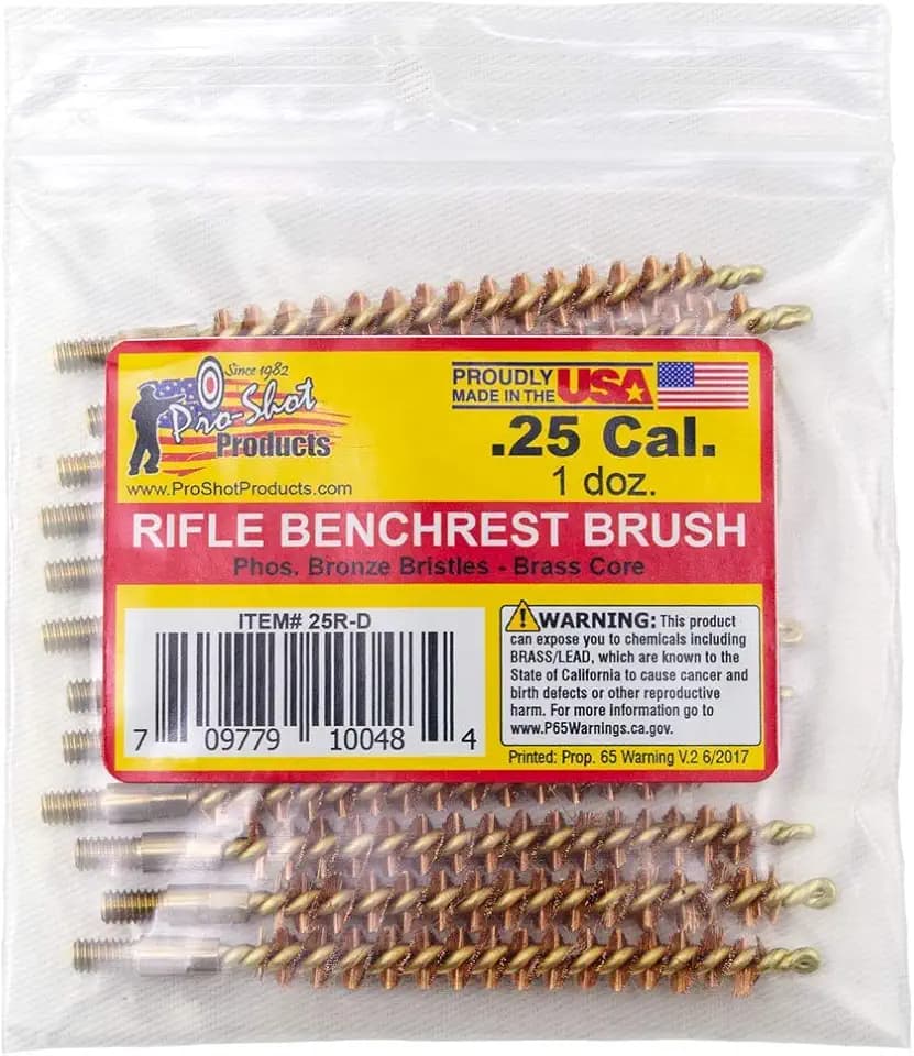 Pro-Shot Products .25 Cal. Rifle Bore Brush Dozen Pack