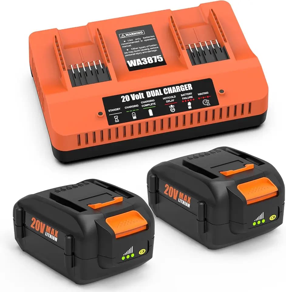 2Pack 20V 6.0Ah Kit Compatible with Worx 20V Battery WA3669