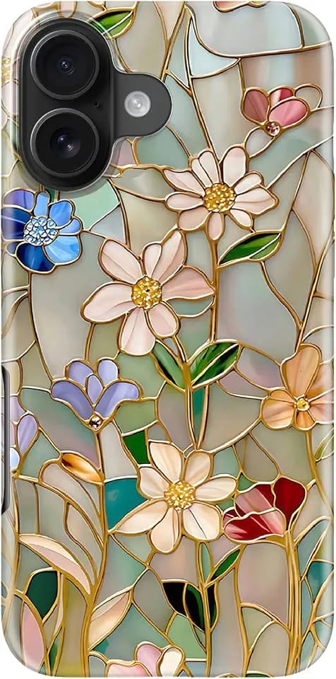 Goodon for iPhone 16 Plus Case, Cute Trendy Floral, Wireless Charging