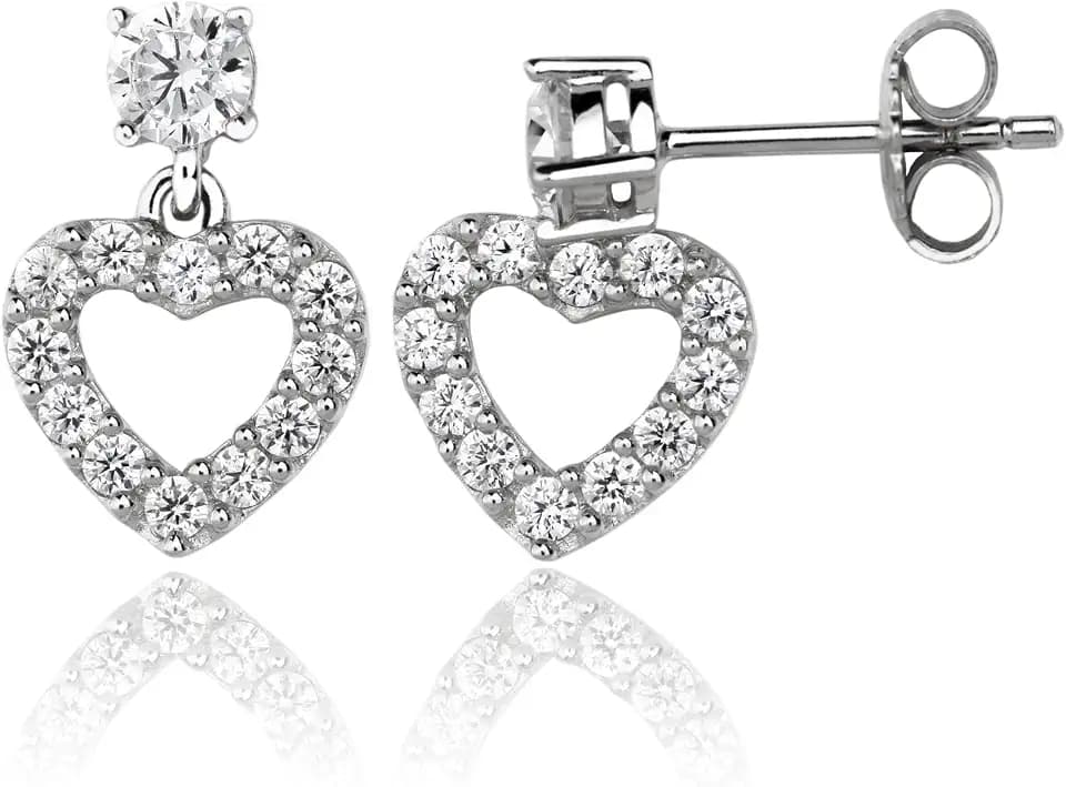 Monteverdi Herzform Damen-Ohrringe 15,0mm breit aus 925er Sterling Silber rhodiniert MONJ-ER0017