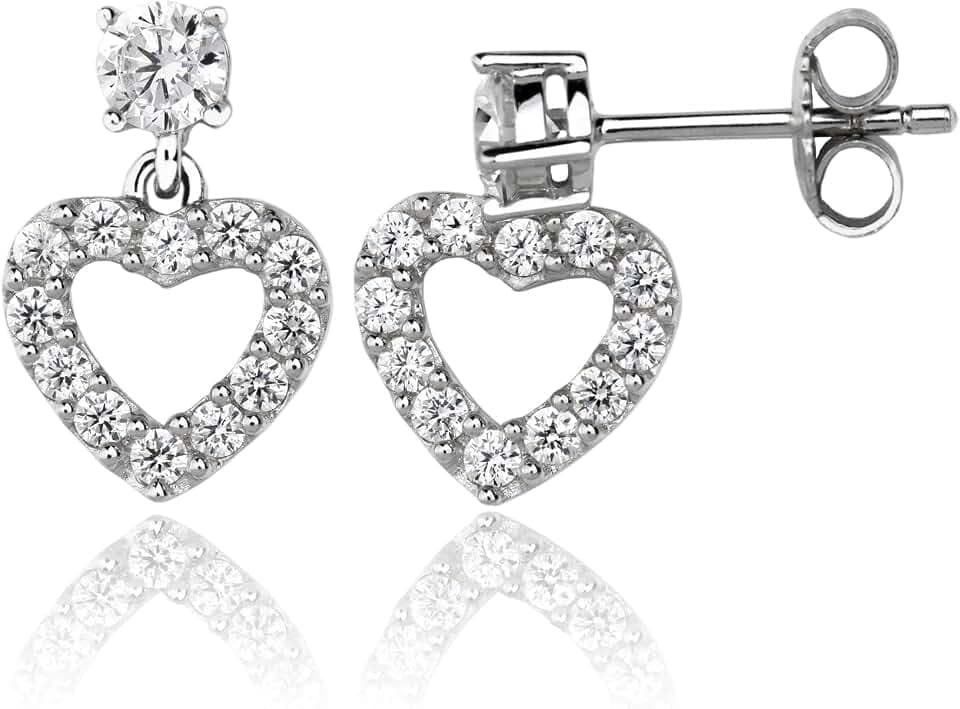 Monteverdi Damen-Ohrringe Herzform 15,0mm breit aus 925er Sterling Silber rhodiniert 1VNAMONJ-ER-0017