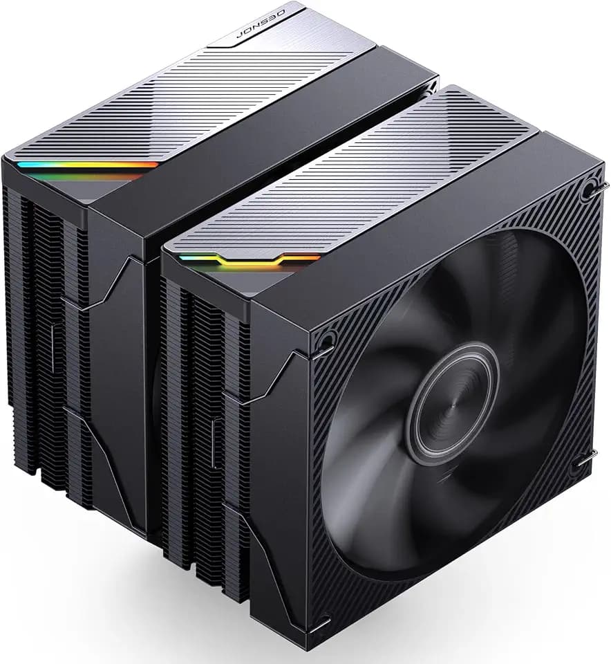 JONSBO CA90 Black Dual-Tower CPU Cooler,Mute Series air Cooling,CPU Fan H159mm,130mm PWM Fan CPU Air Cooler,6 Copper Heat Pipes Radiator, AM5/AM4/ Intel LGA115X/1200/1700/1851,D-TDP 270W