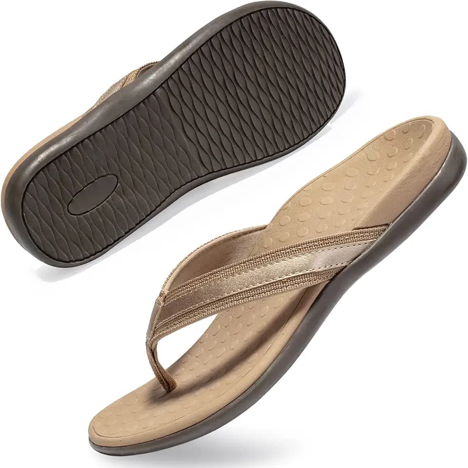 LLSOARSS Plantar Fasciitis Feet Sandal with Arch Support - Best Orthotic flip Flops for Flat Feet，Heel Pain- for Women