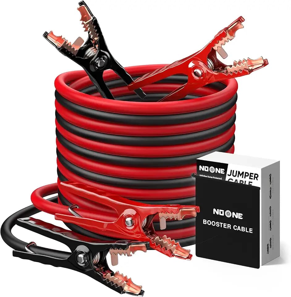 NOONE 4 Gauge 20 Feet Heavy Duty Jumper Cables for 12V/24V Car Battery
