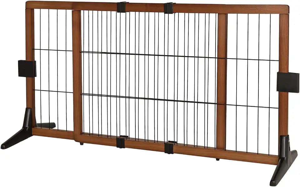 lionto Hundeschutzgitter, Längenverstellbares Absperrgitter, Höhe 50 cm