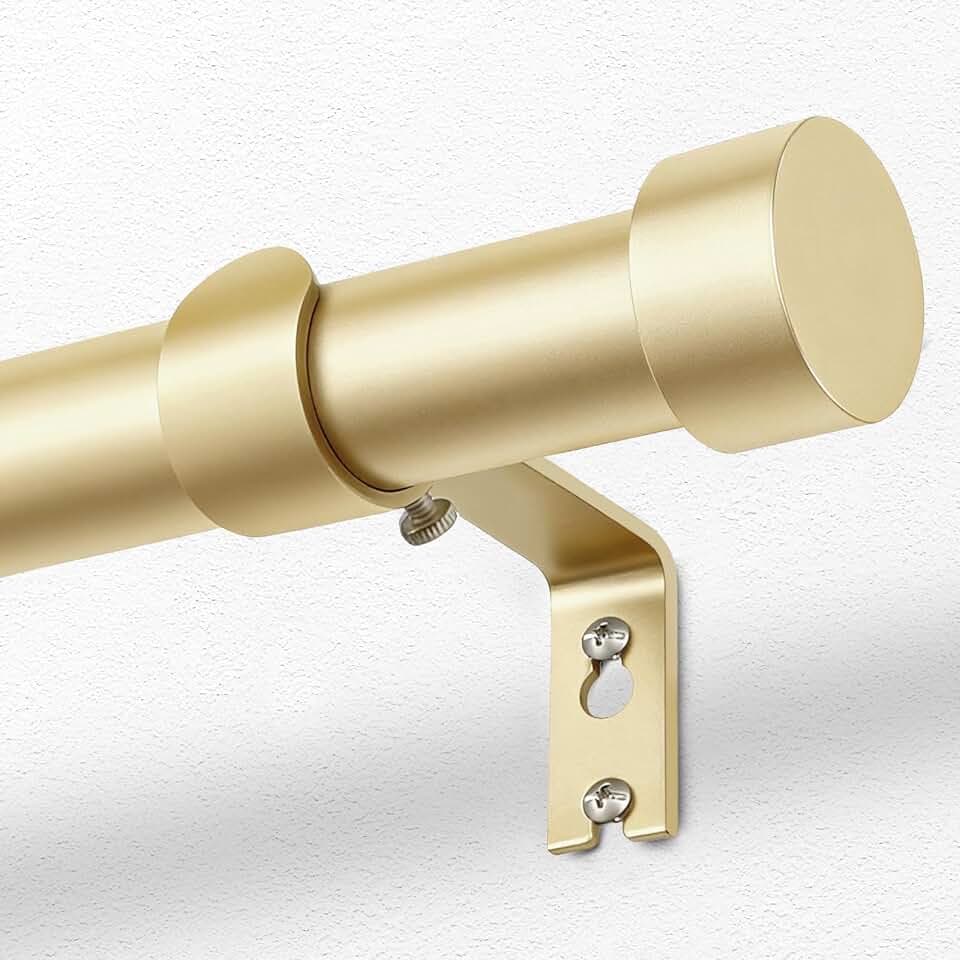 KAMANINA Gardinenstange Gold 80-218 cm, Ø 25mm Vorhangstange Ausziehbar
