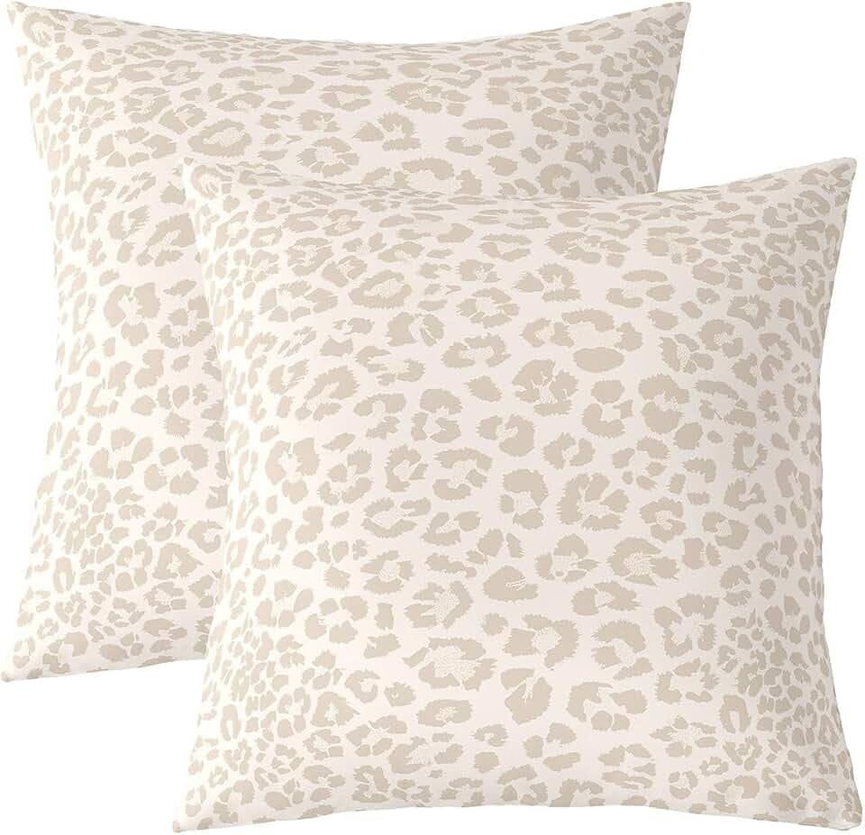 Homemissing Beige Leopard Kissenbezüge 40x40cm Safari Gepard Sofakissen Couchkissen Tierdruck Dekokissen Kissenbezug Kissenhülle