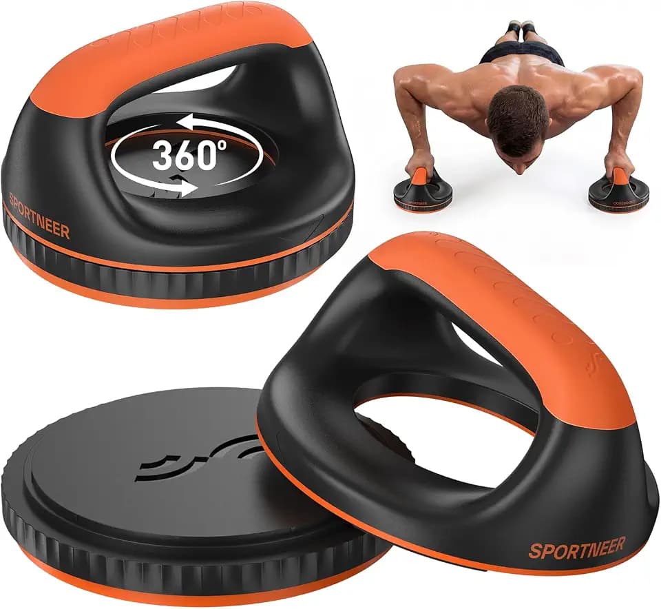 Sportneer Rotating Push Up Bars, Wrist-Friendly Detachable Handles, 440 lb